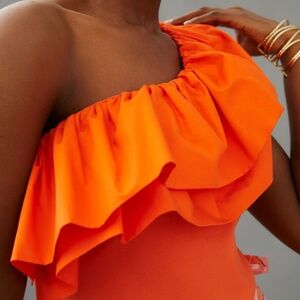 NWT Anthropologie Off Shoulder Ruffle Top Sz L